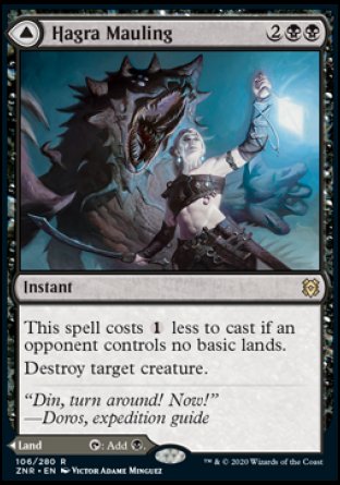 (106/280) Magic The Gathering Zendikar Rising Single: Hagra Mauling // Hagra Broodpit  Rare
