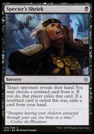 (106/269) Magic The Gathering Throne of Eldraine Single: Specter's Shriek Holo Uncommon