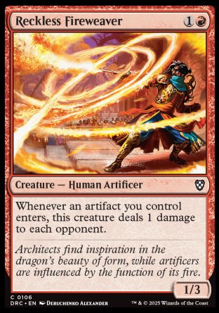 (106) Magic The Gathering Commander: Aetherdrift Single: Reckless Fireweaver  Common