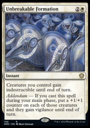 (106) Magic The Gathering Commander: Dominaria United Single: Unbreakable Formation  Rare