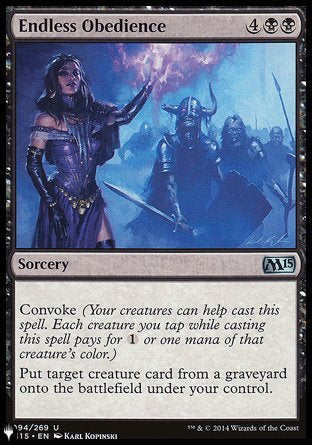 (094) Magic The Gathering The List Single: Endless Obedience  Uncommon