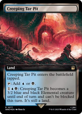 (1077) Magic The Gathering Universes Beyond: Doctor Who: Extras Single: Creeping Tar Pit (V.3)  Rare