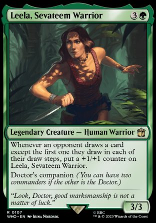 (107) Magic The Gathering Universes Beyond: Doctor Who Single: Leela, Sevateem Warrior Holo Rare
