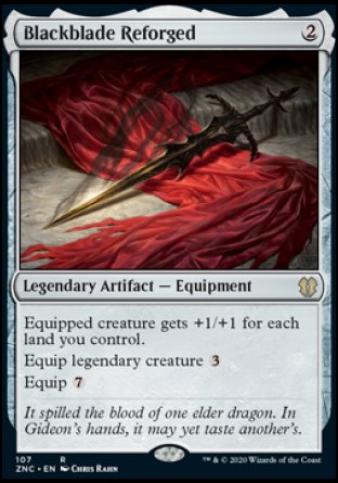 (107) Magic The Gathering Commander: Zendikar Rising Single: Blackblade Reforged  Rare