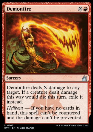 (107) Magic The Gathering Ravnica Remastered Single: Demonfire  Uncommon