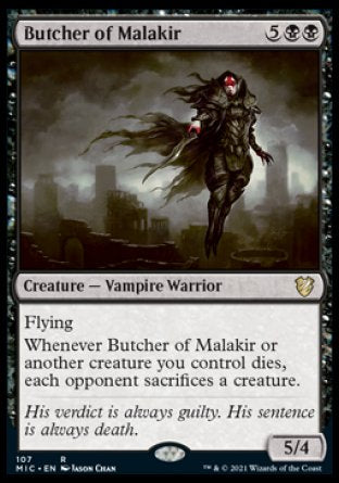 (107) Magic The Gathering Commander: Innistrad: Midnight Hunt Single: Butcher of Malakir  Rare