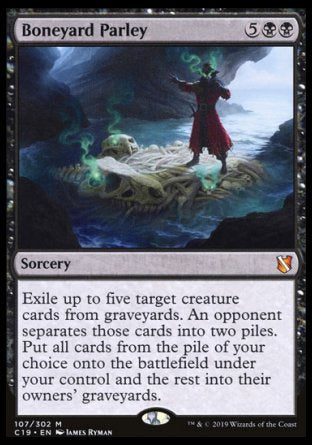 (107) Magic The Gathering Commander 2019 Single: Boneyard Parley  Mythic
