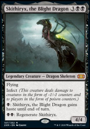 (107/332) Magic The Gathering Double Masters Single: Skithiryx, the Blight Dragon Holo Mythic