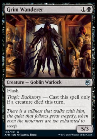 (107) Magic The Gathering Adventures in the Forgotten Realms Single: Grim Wanderer Holo Uncommon