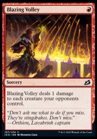 (107/274) Magic The Gathering Ikoria: Lair of Behemoths Single: Blazing Volley Holo Common