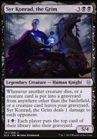 (107/269) Magic The Gathering Throne of Eldraine Single: Syr Konrad, the Grim  Uncommon