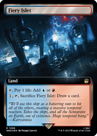 (1086) Magic The Gathering Universes Beyond: Doctor Who: Extras Single: Fiery Islet (V.3)  Rare