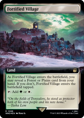 (1088) Magic The Gathering Universes Beyond: Doctor Who: Extras Single: Fortified Village (V.3) Holo Rare