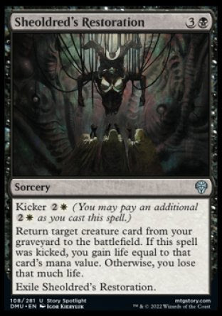 (108) Magic The Gathering Dominaria United Single: Sheoldred's Restoration Holo Uncommon