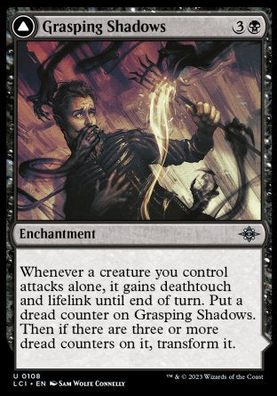 (108) Magic The Gathering The Lost Caverns of Ixalan Single: Grasping Shadows // Shadows' Lair  Uncommon