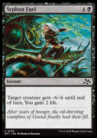 (108) Magic The Gathering Aetherdrift Single: Syphon Fuel  Common