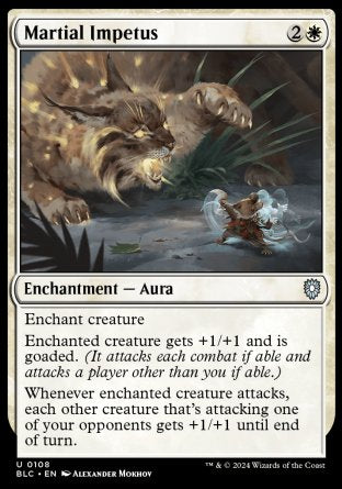 (108) Magic The Gathering Commander: Bloomburrow Single: Martial Impetus  Uncommon