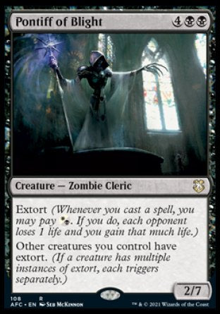 (108) Magic The Gathering Commander: Adventures in the Forgotten Realms Single: Pontiff of Blight  Rare