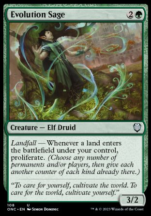 (108) Magic The Gathering Commander: Phyrexia: All Will Be One Single: Evolution Sage  Uncommon