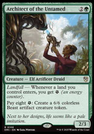 (108) Magic The Gathering Commander: Aetherdrift Single: Architect of the Untamed  Rare