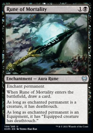 (108/285) Magic The Gathering Kaldheim Single: Rune of Mortality  Uncommon