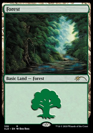 (108) Magic The Gathering Secret Lair Drop Series Single: Forest (V.2) Holo Land