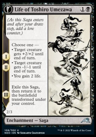 (108) Magic The Gathering Kamigawa: Neon Dynasty Single: Life of Toshiro Umezawa // Memory of Toshiro Holo Uncommon