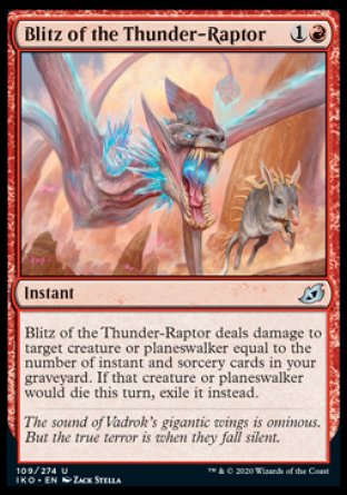 (109/274) Magic The Gathering Ikoria: Lair of Behemoths Single: Blitz of the Thunder-Raptor  Uncommon