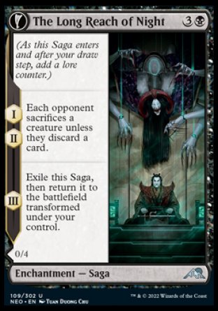 (109) Magic The Gathering Kamigawa: Neon Dynasty Single: The Long Reach of Night // Animus of Night's Reach  Uncommon