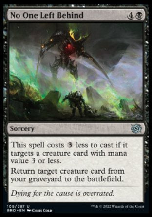 (109) Magic The Gathering The Brothers' War Single: No One Left Behind  Uncommon