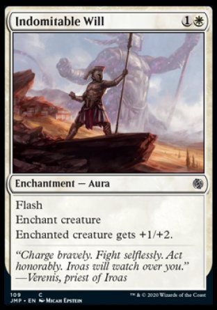 (109) Magic The Gathering Jumpstart Single: Indomitable Will  Common
