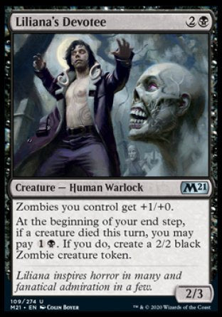 (109) Magic The Gathering Core 2021 Single: Liliana's Devotee Holo Uncommon