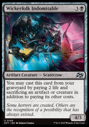 (109) Magic The Gathering Aetherdrift Single: Wickerfolk Indomitable Holo Uncommon