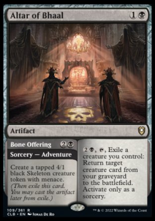 (109) Magic The Gathering Commander Legends: Battle for Baldur's Gate Single: Altar of Bhaal // Bone Offering Holo Rare