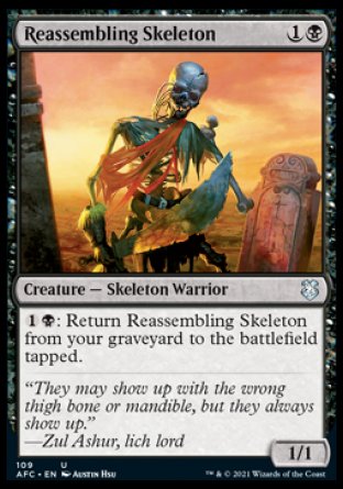 (109) Magic The Gathering Commander: Adventures in the Forgotten Realms Single: Reassembling Skeleton  Uncommon