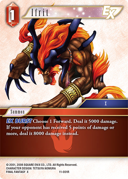 (001) Final Fantasy TCG Opus XI: Soldier's Return Single: Ifrit (11-001) Holo Rare