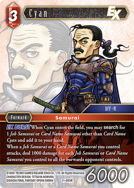(003) Final Fantasy TCG Opus XI: Soldier's Return Single: Cyan (11-003)  Rare