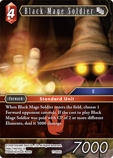 (005) Final Fantasy TCG Opus XI: Soldier's Return Single: Black Mage Soldier (11-005)  Common