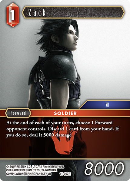 (007) Final Fantasy TCG Opus XI: Soldier's Return Single: Zack (11-007) Holo Rare