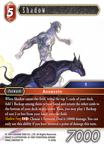 (009) Final Fantasy TCG Opus XI: Soldier's Return Single: Shadow (11-009) Holo Legend