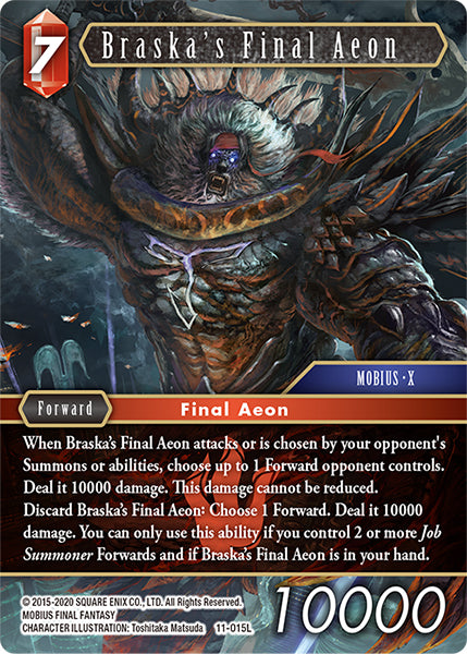 (015) Final Fantasy TCG Opus XI: Soldier's Return Single: Braska's Final Aeon (11-015) Holo Legend
