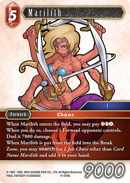(019) Final Fantasy TCG Opus XI: Soldier's Return Single: Marilith (11-019)  Common