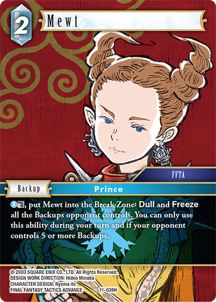 (039) Final Fantasy TCG Opus XI: Soldier's Return Single: Mewt (11-039) (V.1) Holo Hero
