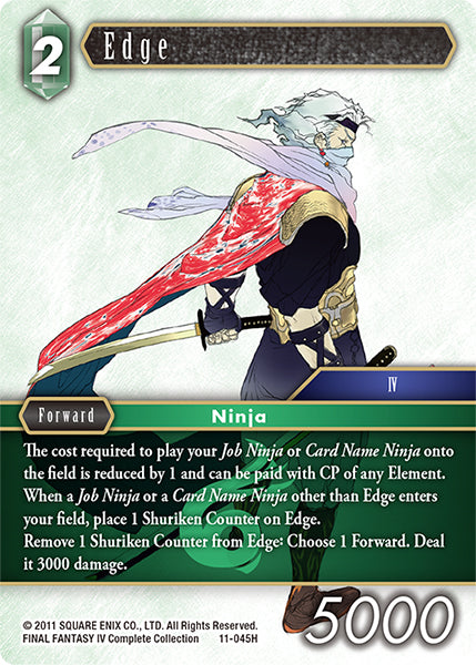 (045) Final Fantasy TCG Opus XI: Soldier's Return Single: Edge (11-045) Holo Hero