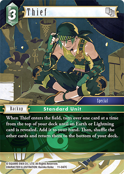 (047) Final Fantasy TCG Opus XI: Soldier's Return Single: Thief (11-047) (V.1) Holo Common