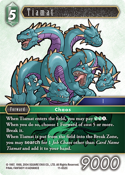 (052) Final Fantasy TCG Opus XI: Soldier's Return Single: Tiamat (11-052) Holo Common