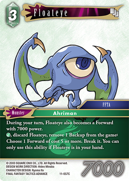 (057) Final Fantasy TCG Opus XI: Soldier's Return Single: Floateye (11-057) Holo Common
