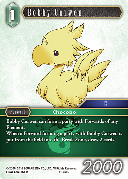 (059) Final Fantasy TCG Opus XI: Soldier's Return Single: Bobby Corwen (11-059) Holo Common