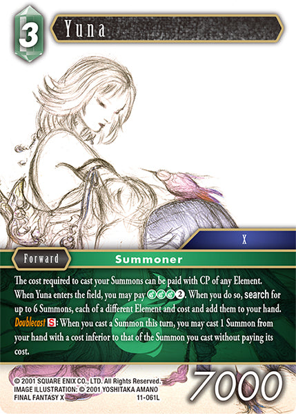 (061) Final Fantasy TCG Opus XI: Soldier's Return Single: Yuna (11-061) Holo Legend