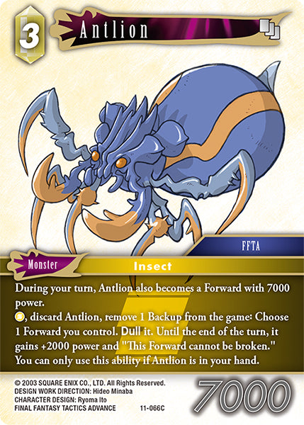 (066) Final Fantasy TCG Opus XI: Soldier's Return Single: Antlion (11-066) Holo Common